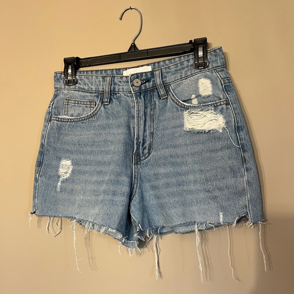 Vervet Blue Distressed Shorts